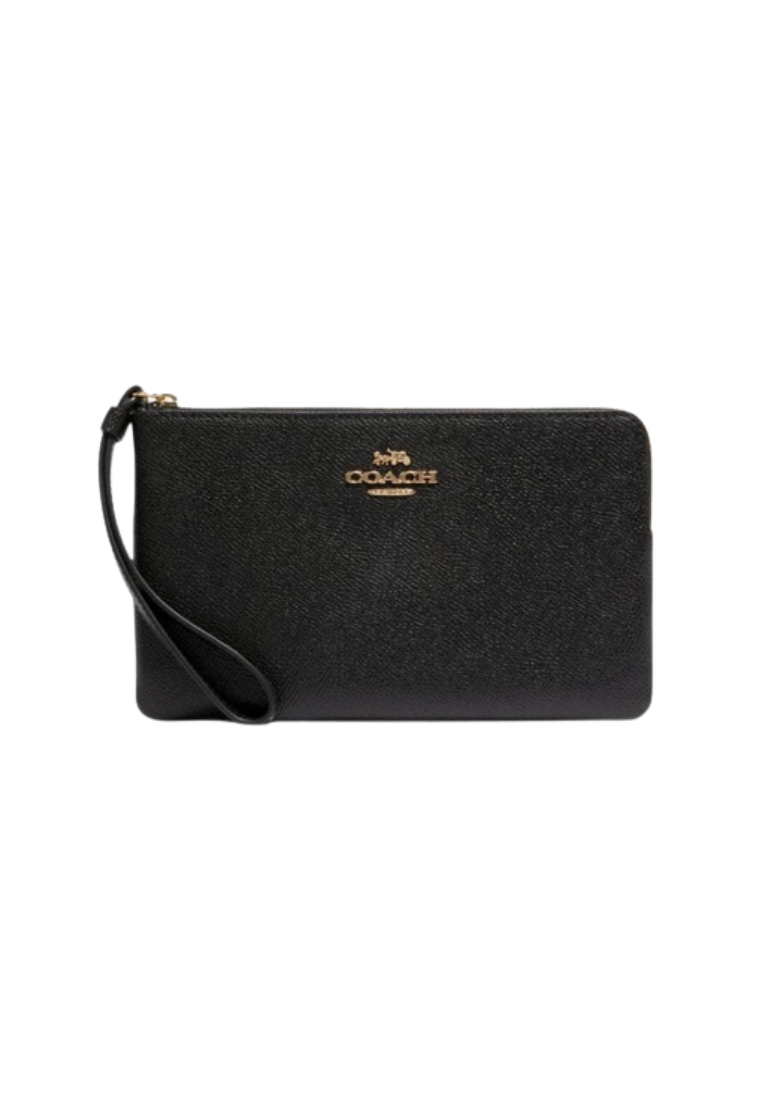 Coach Large Corner Zip 3888 Wristlet In Black