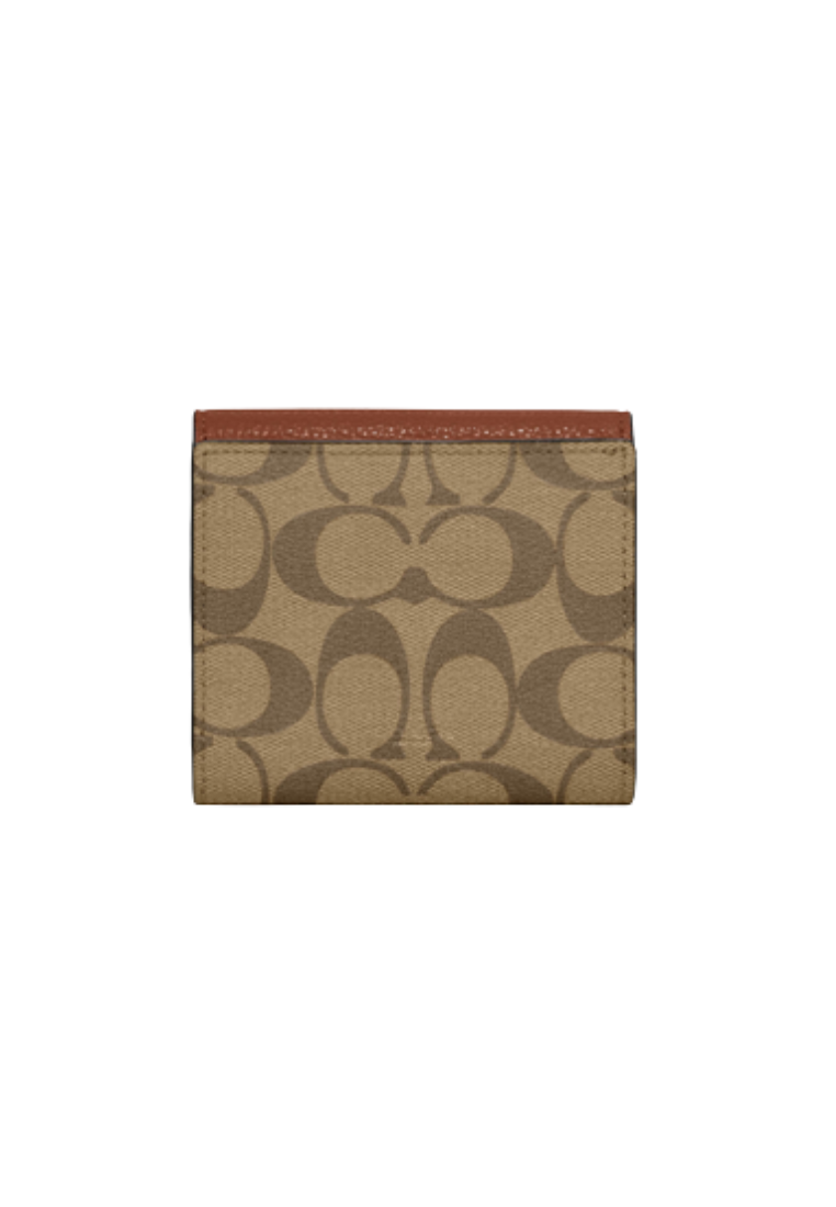 Coach Small Morgan CF472 Wallet In Colorblock Signature Canvas In Khaki Multi
