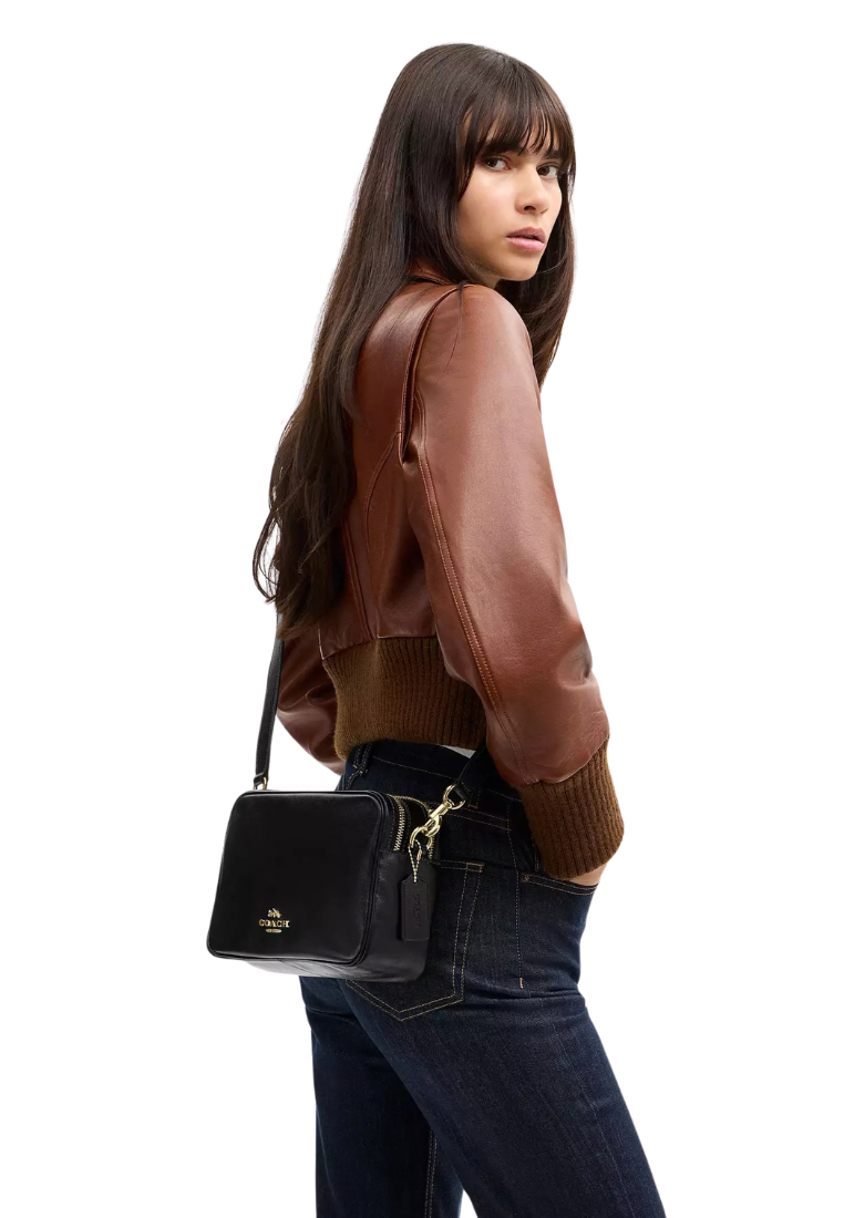 ( PREORDER ) Coach Carey Crossbody Bag In Gold Black CEB28