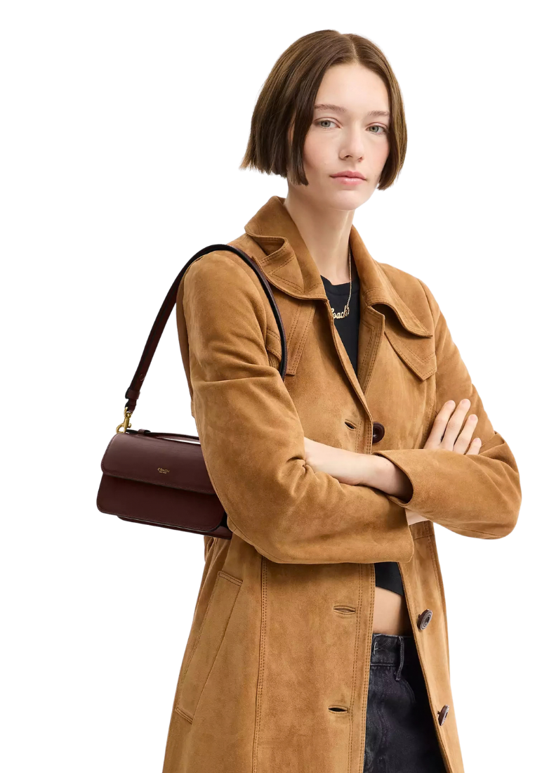 ( PREORDER ) Coach Elora Top Handle Crossbody Bag In Brass Maple CCY30