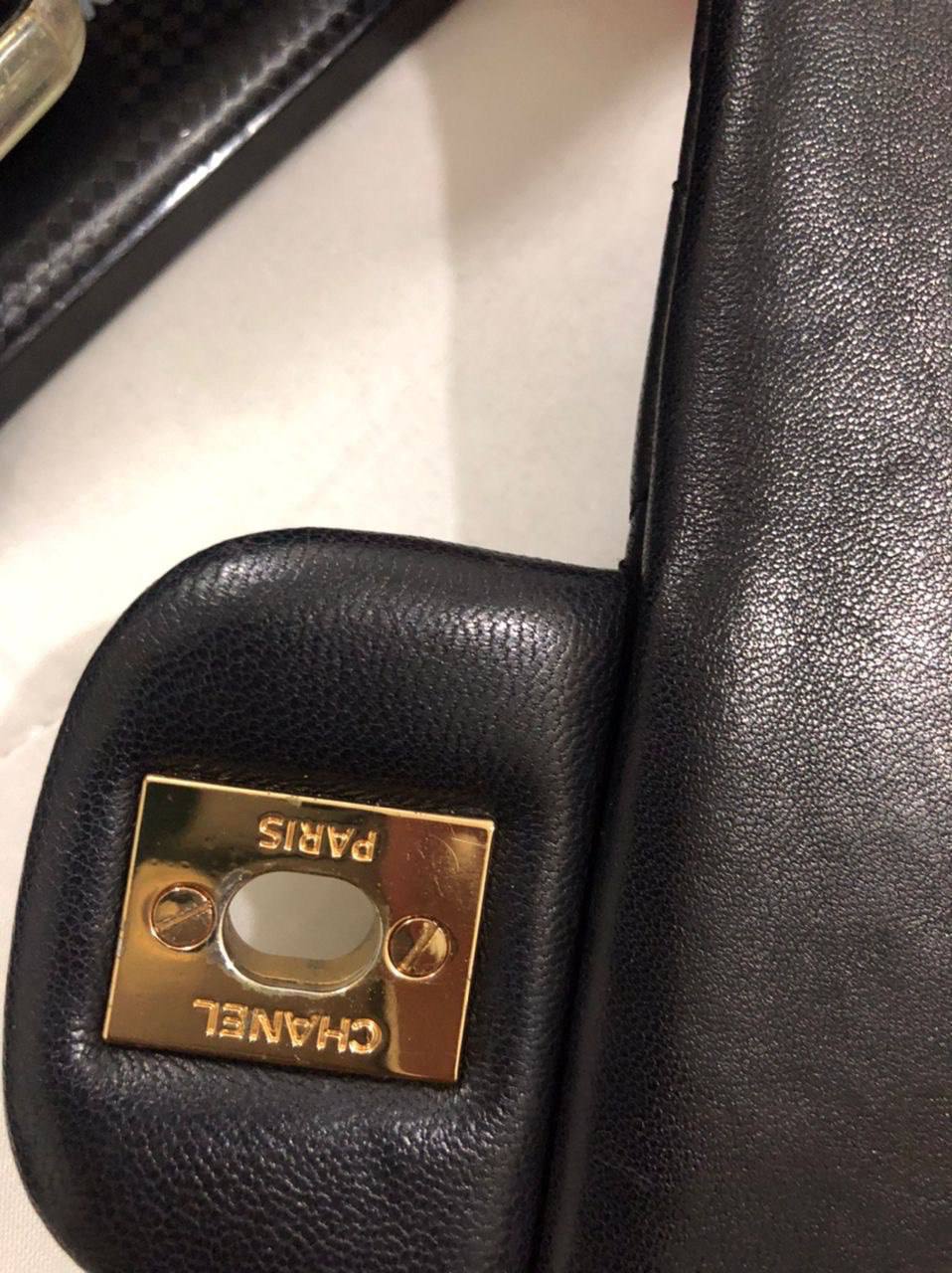 ( PRELOVED ) Chanel Vintage Classic Double Flap Bag Quilted Lambskin Black 25