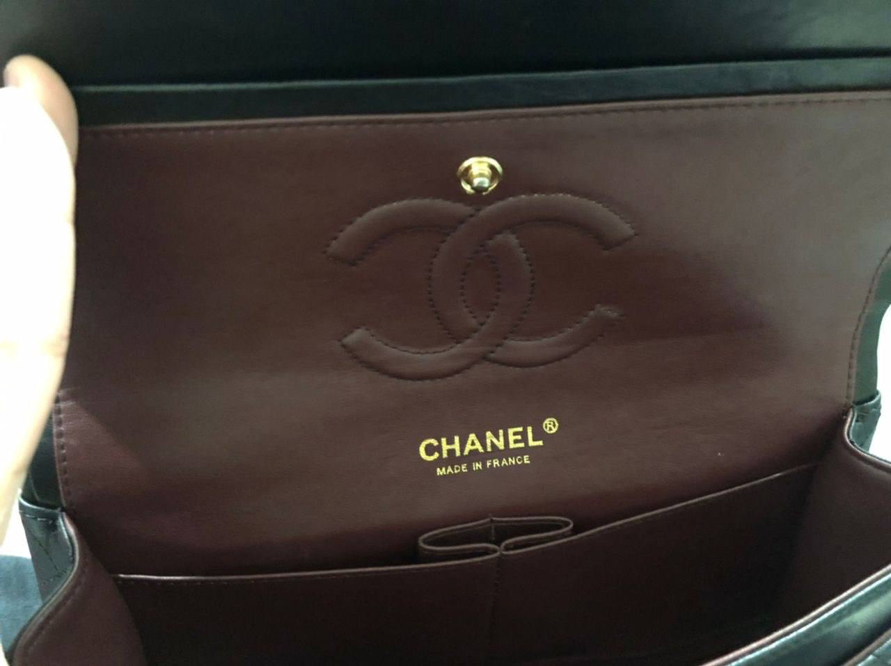 ( PRELOVED ) Chanel Vintage Classic Double Flap Bag Quilted Lambskin Black 25