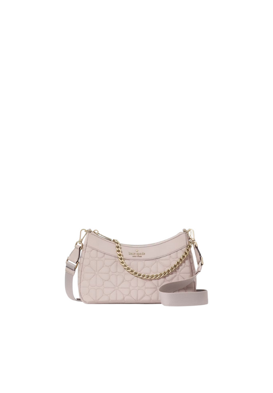 Kate Spade Spade Flower Quilted Fabric Convertible Crossbody Bag In Cozy Grey KK077