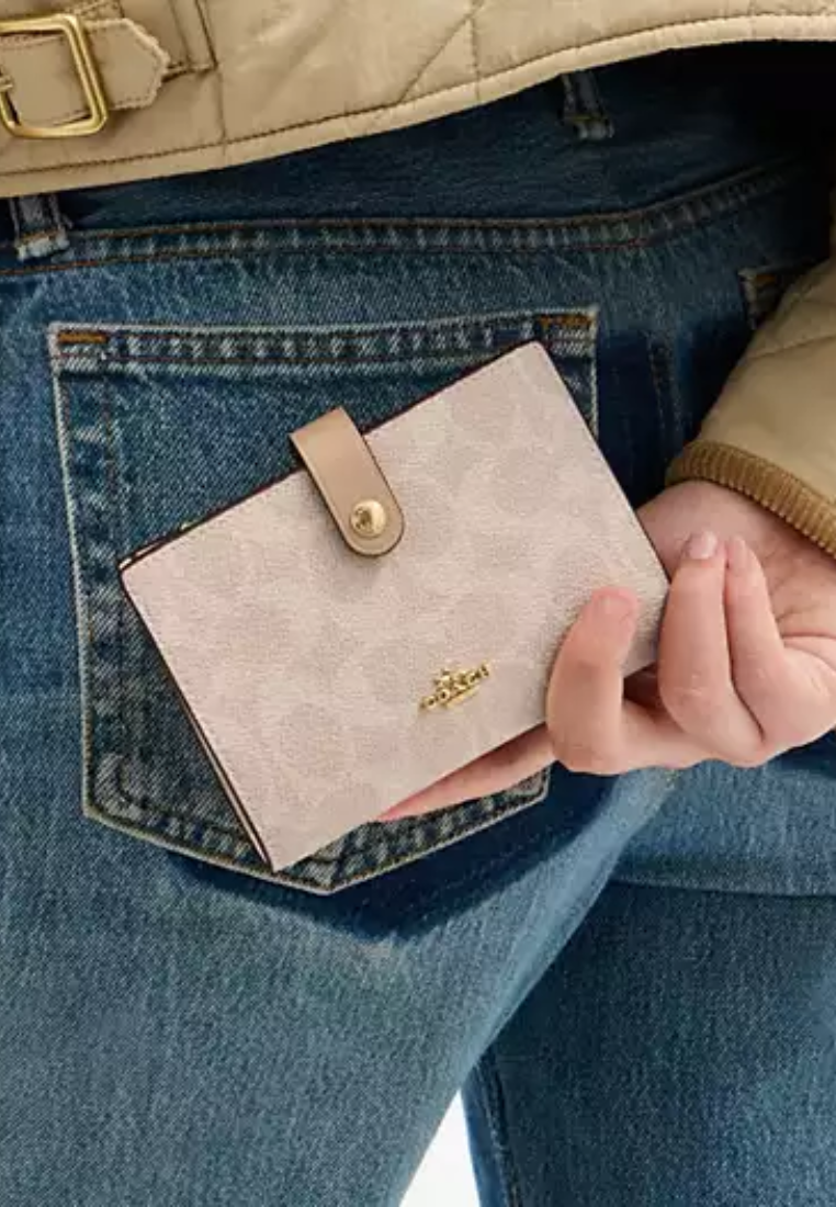 Coach 2-in-1 Wallet Blocked Signature Canvas In Sand Tan CBK54