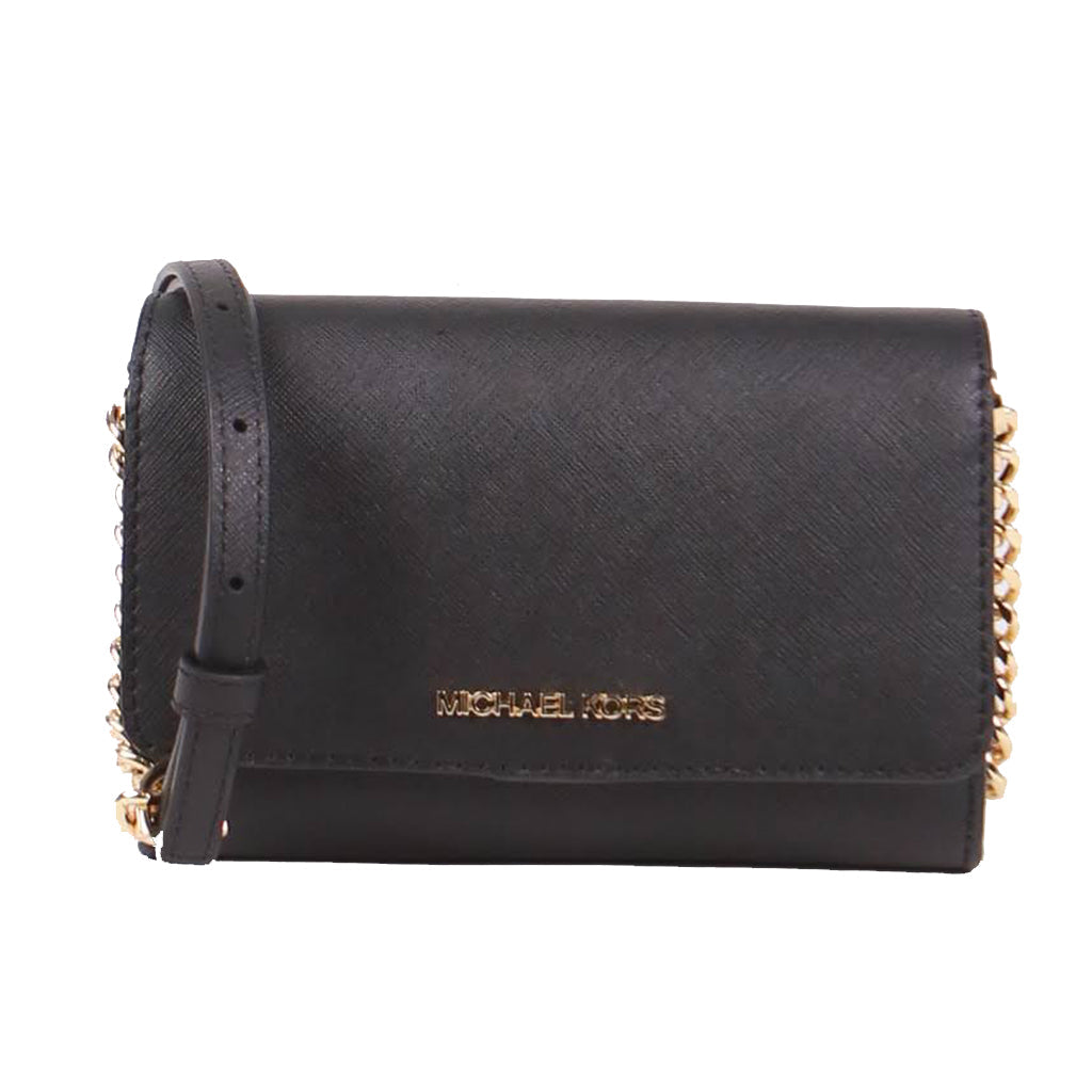 Michael Kors Medium Multifunction Jet Set Travel 35S0GTVC2L Phone Wallet Crossbody Bag In Black
