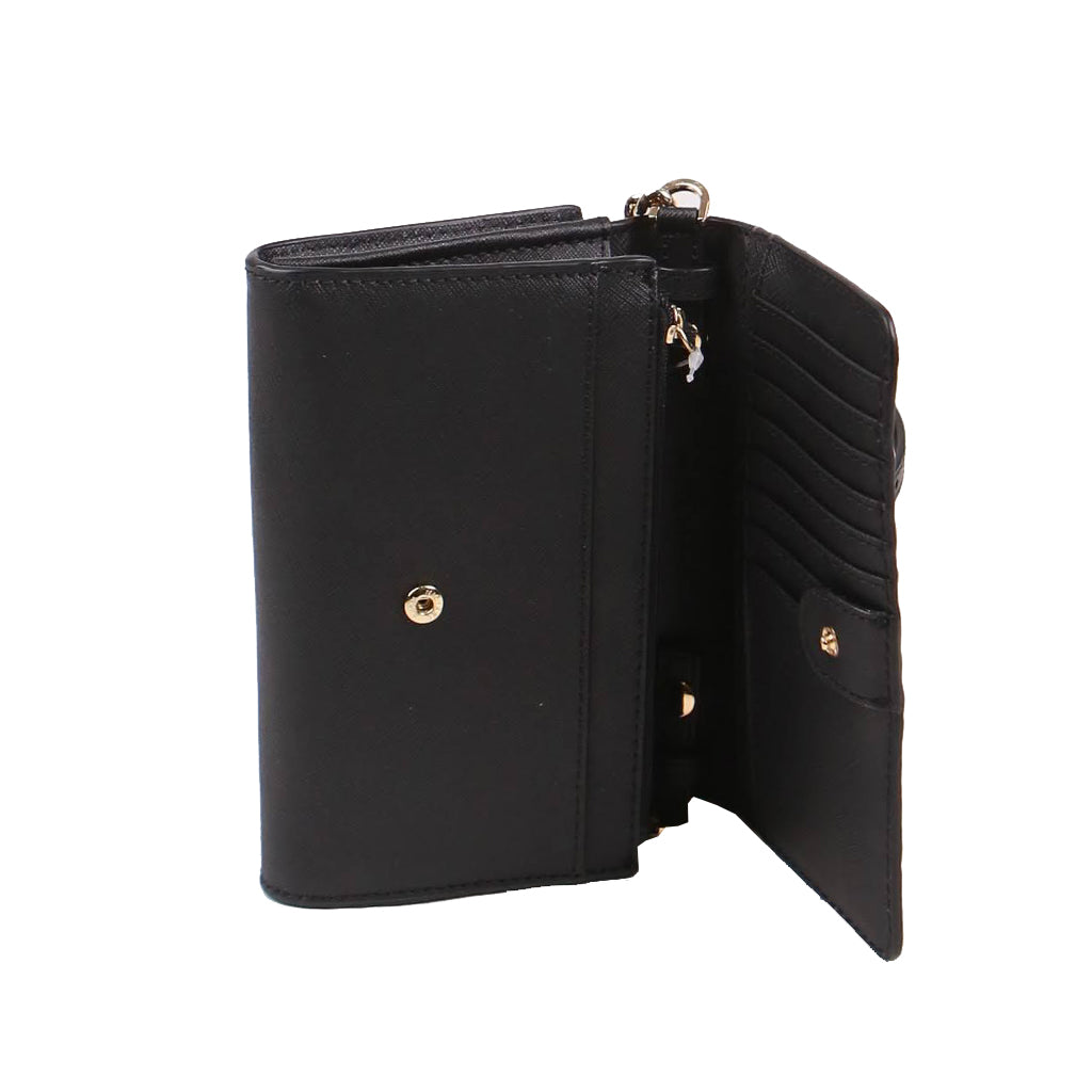 Michael Kors Medium Multifunction Jet Set Travel 35S0GTVC2L Phone Wallet Crossbody Bag In Black