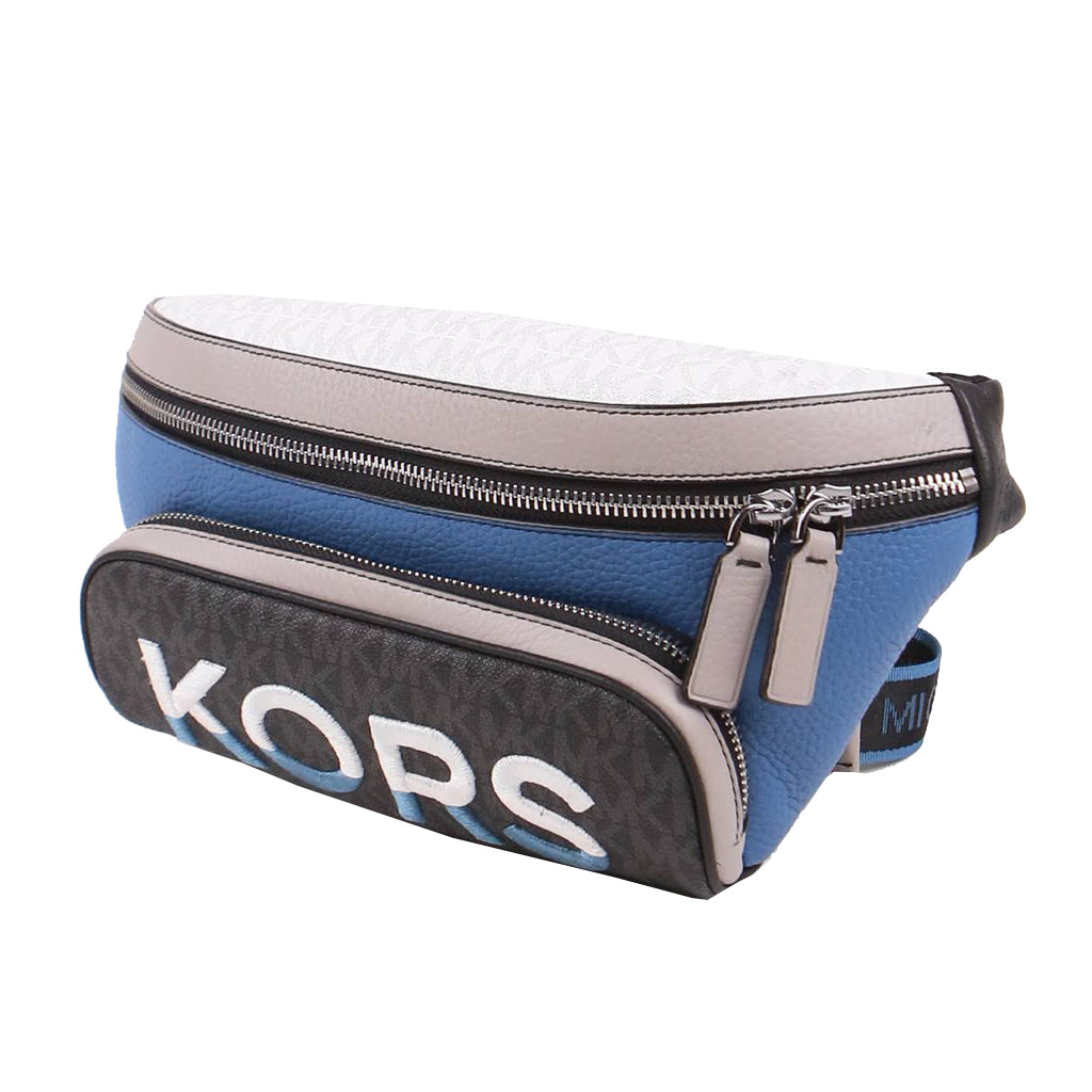Michael Kors Men's Signature Cooper 37H1LCOY9U Embroidered Belt Bag In Blue Multi