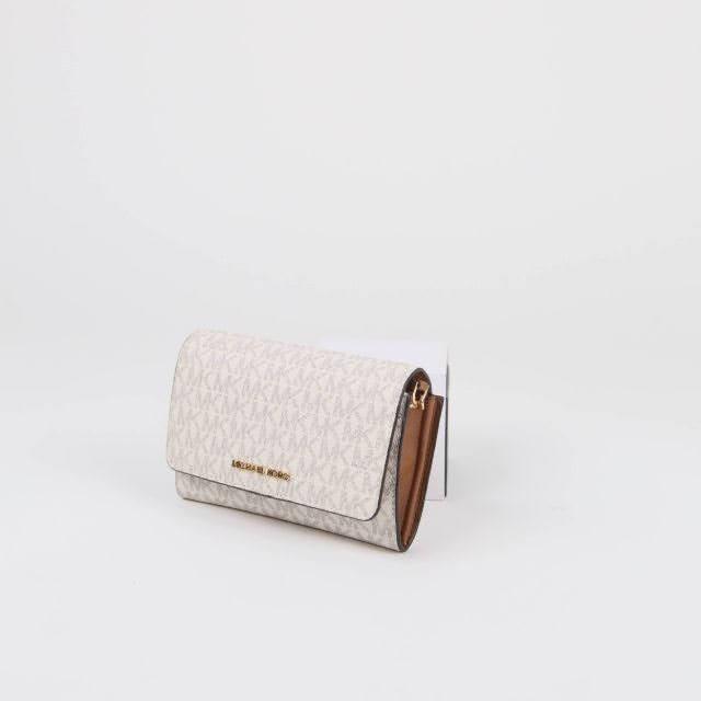 Michael Kors Medium Multifunction 35F0GTVC8B Jet Set Travel Phone Crossbody Bag In Vanilla
