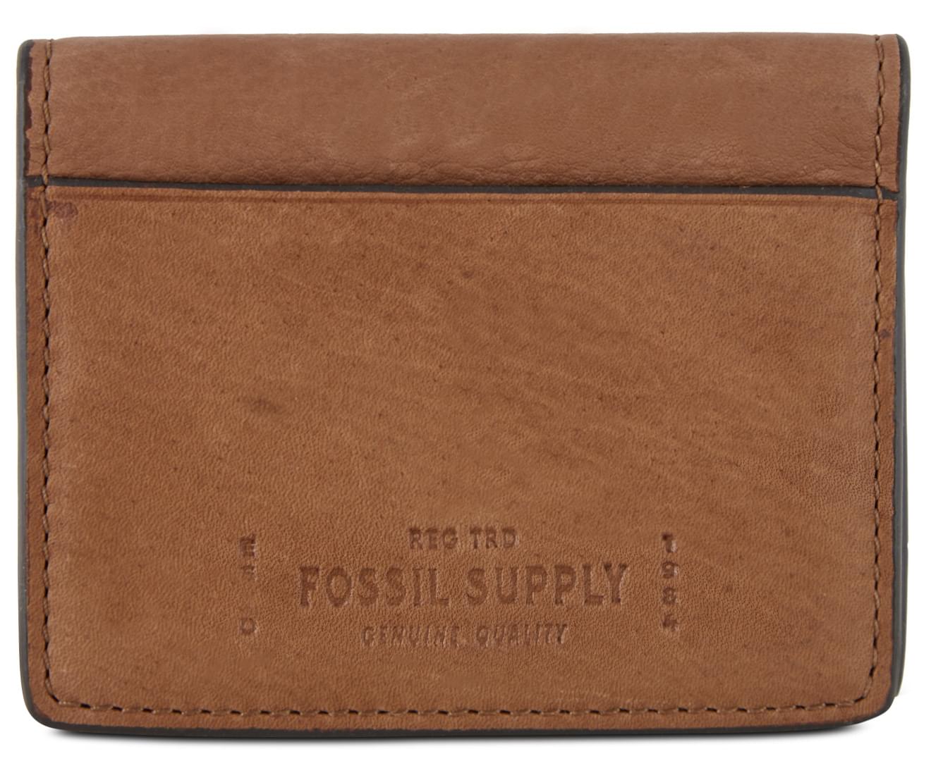 Fossil Gregg SML1756210 Magnetic Leather Card Case In Medium Brown
