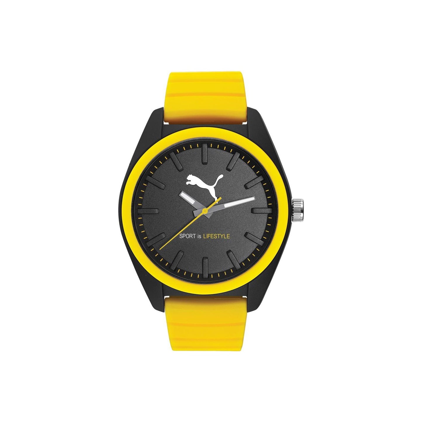 Puma Men Watch PU911241007 Lifestyle Yellow-Black tone Rubber Strap