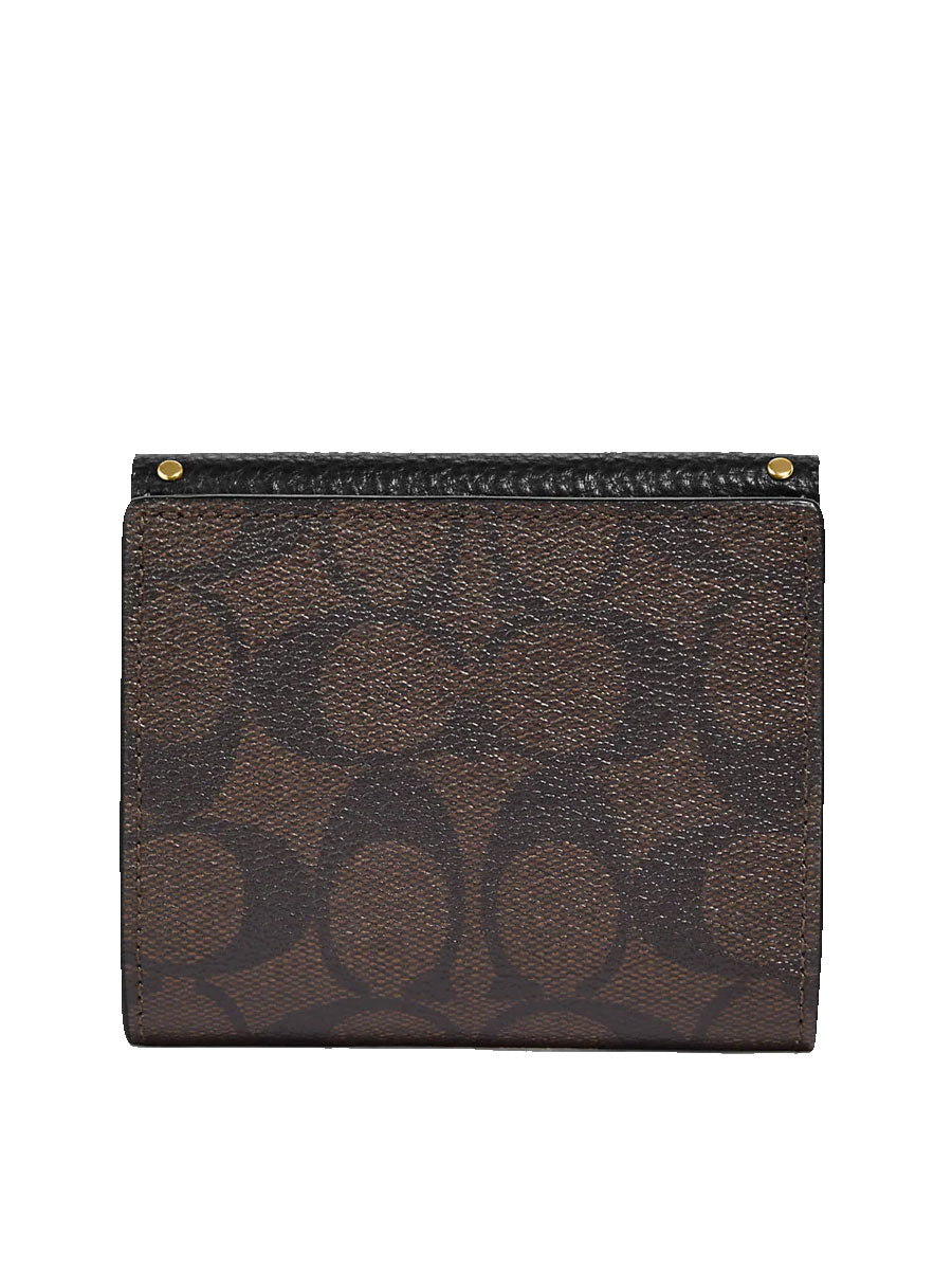 Coach Small Morgan CF471 Wallet In Colorblock Signature Canvas With Rivets