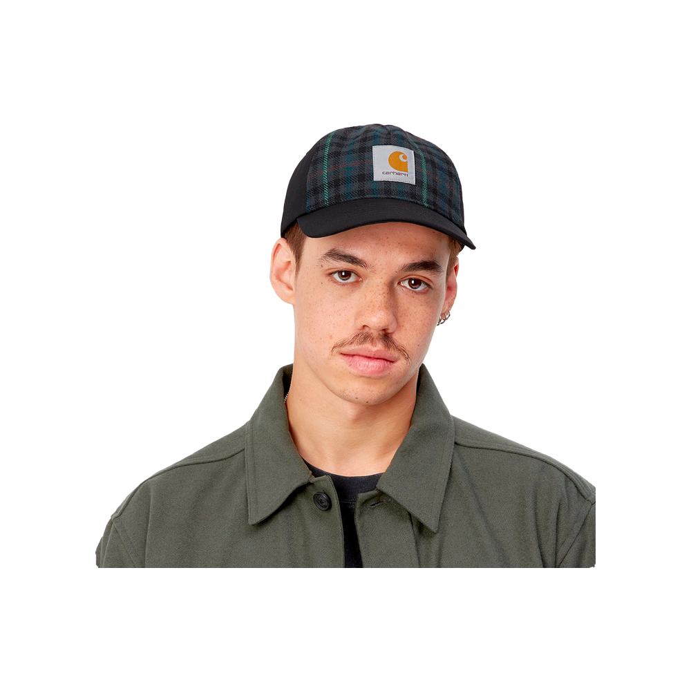 Carhartt Highbury Asher I030934 Check Cap In Black