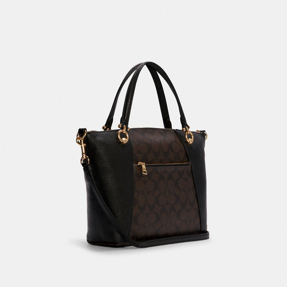 Coach Signature Kacey C6230 Satchel Bag In Brown Black