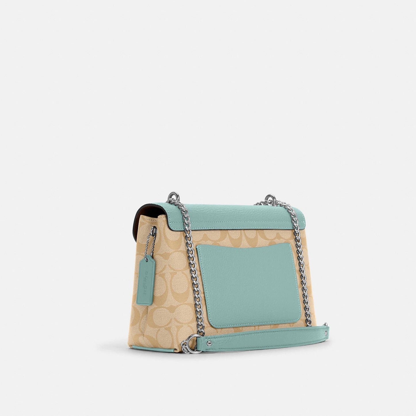 Coach Signature Tammie C6784 Shoulder Bag In Light Khaki Light Teal