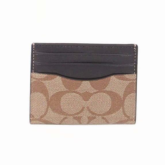 Coach Women's Signature Slim Tan Card Holder