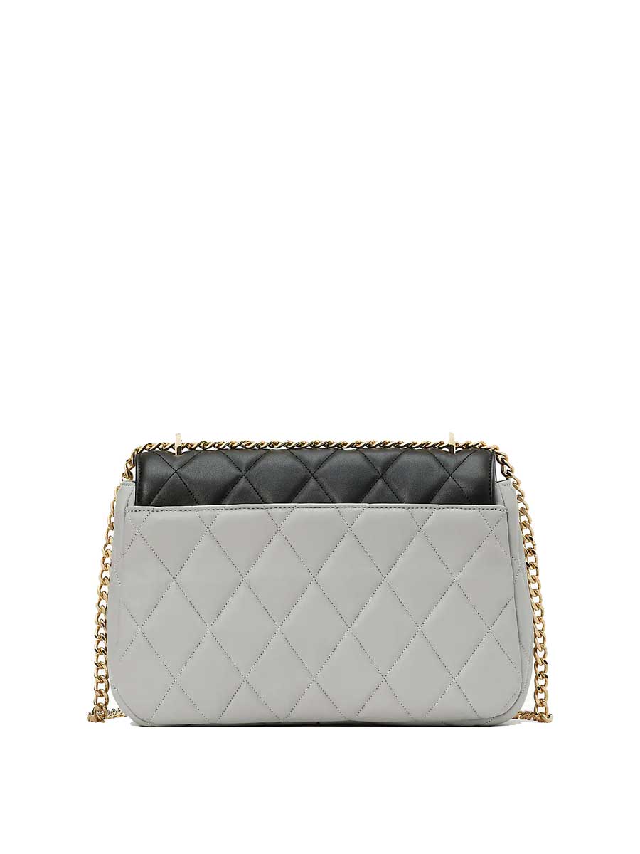 Kate Spade Carey KA762 Medium Flap Shoulder Bag In Platinum Grey