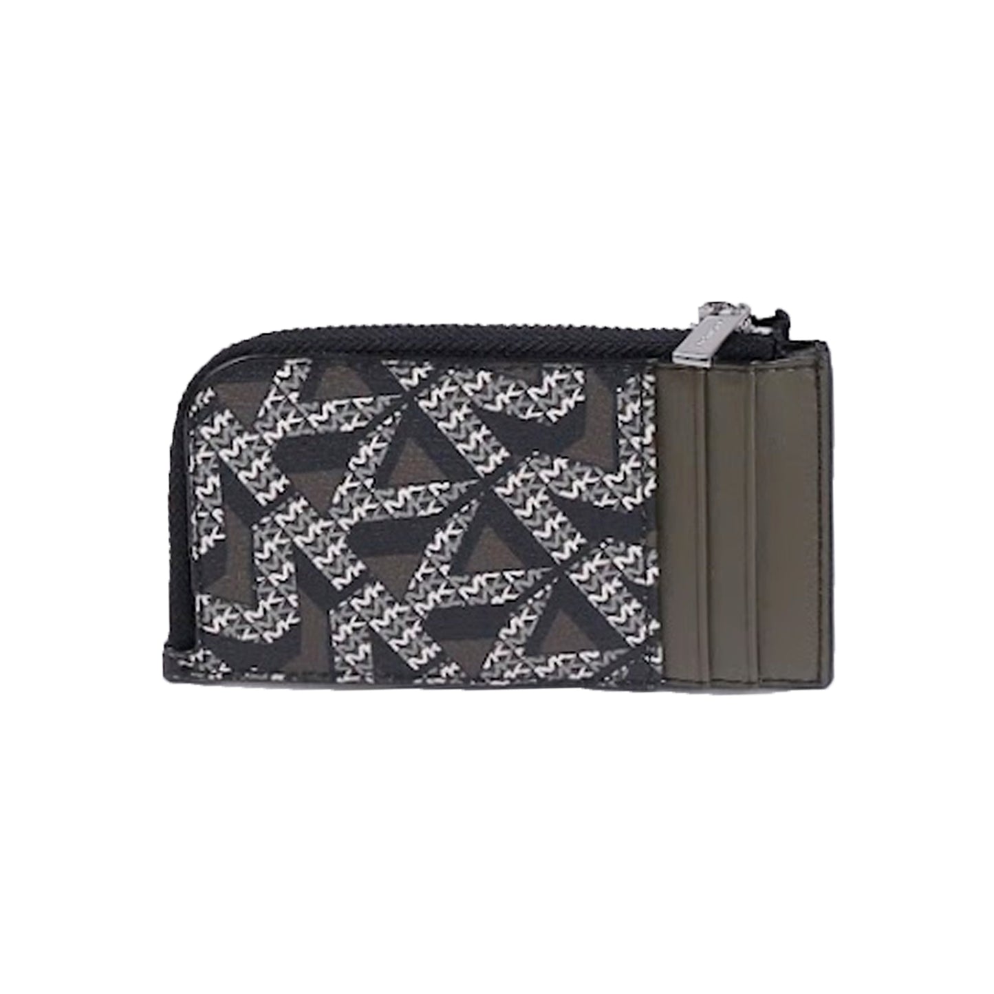 Michael Kors Men's L-Zip 36F1LCOE6B Card Case In Olive Multi