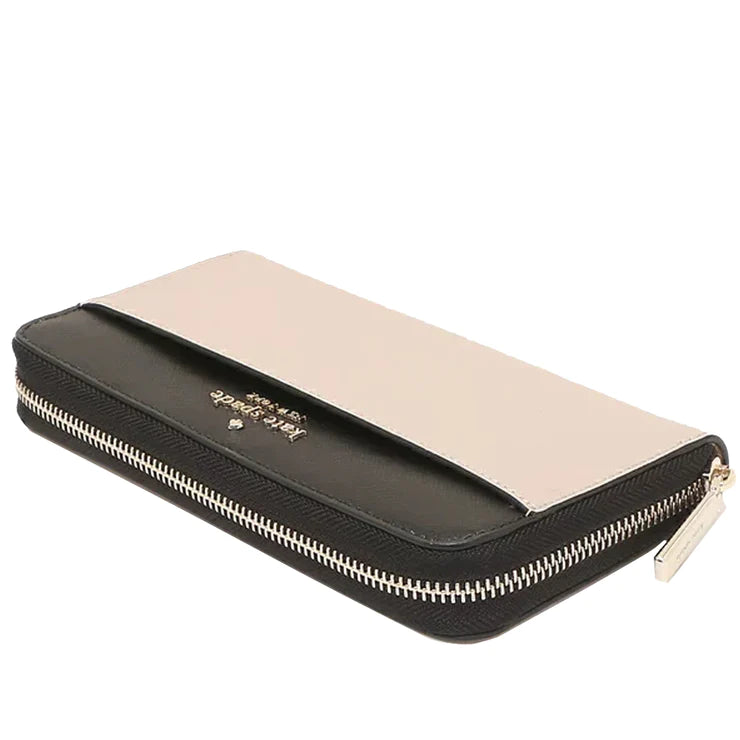 Kate Spade Large Staci WLR00120 Colorblock Continental Wallet In Warm Beige Multi