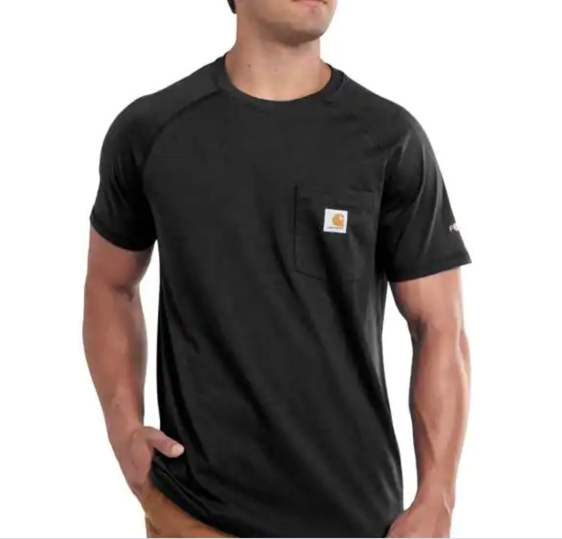 Carhartt Force Cotton Delmont Short-Sleeve T-Shirt In Black