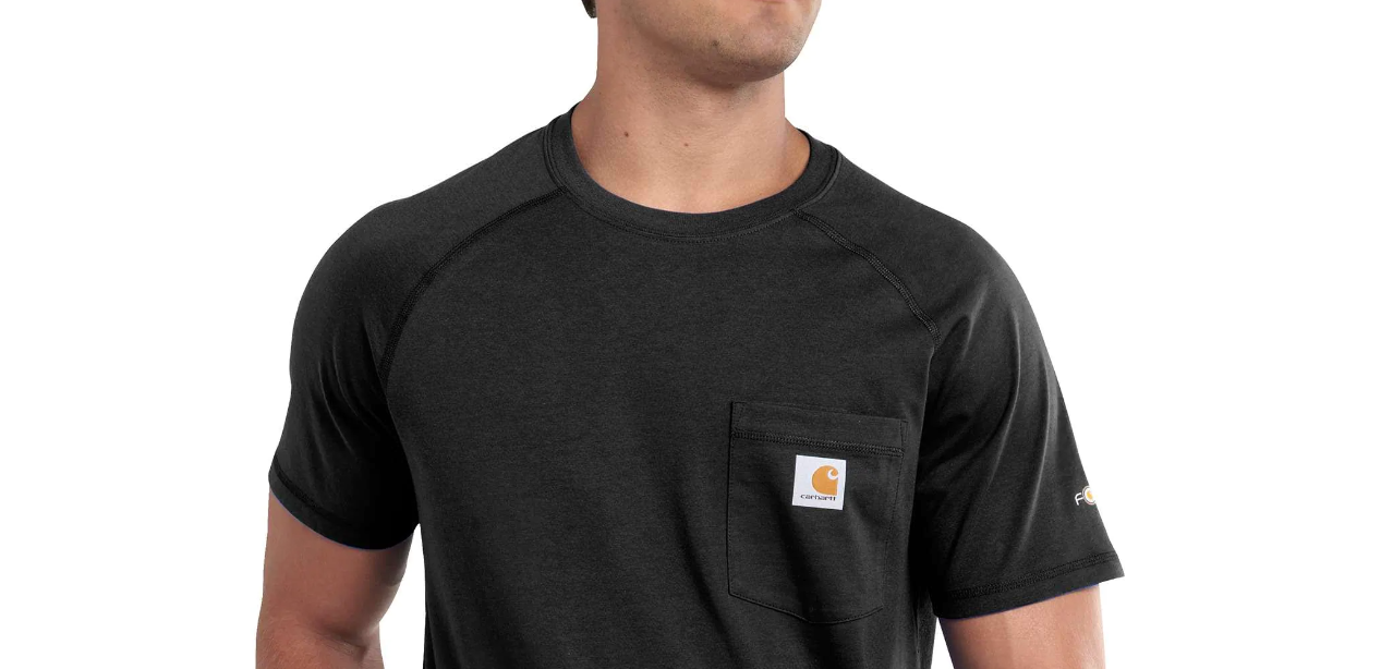 Carhartt Force Cotton Delmont Short-Sleeve T-Shirt In Black