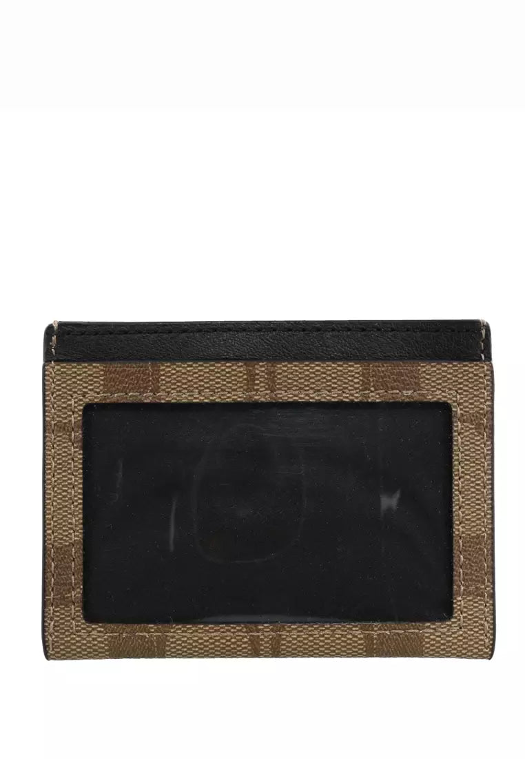Coach Men Slim Id Card Case 58110 With Signature Canvas In Tan