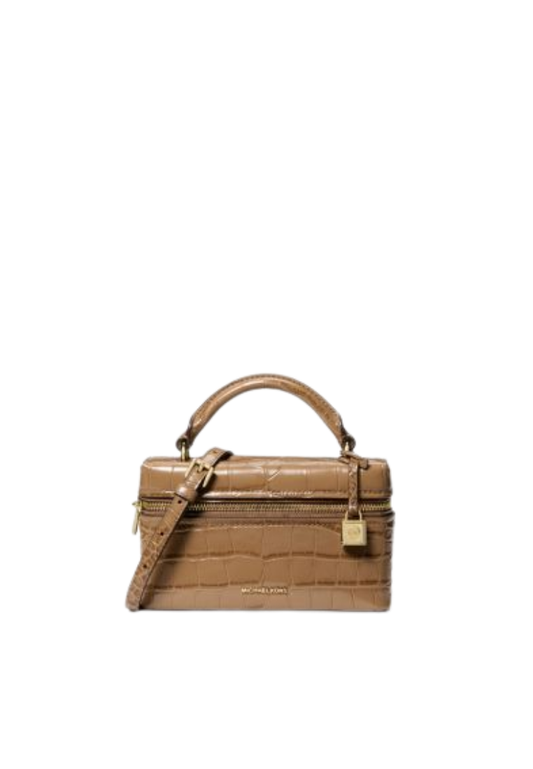 ( PREORDER ) Michael Kors Jana Extra-Small Crocodile Embossed Leather Crossbody bag In Husk 32F5GQ1C0E