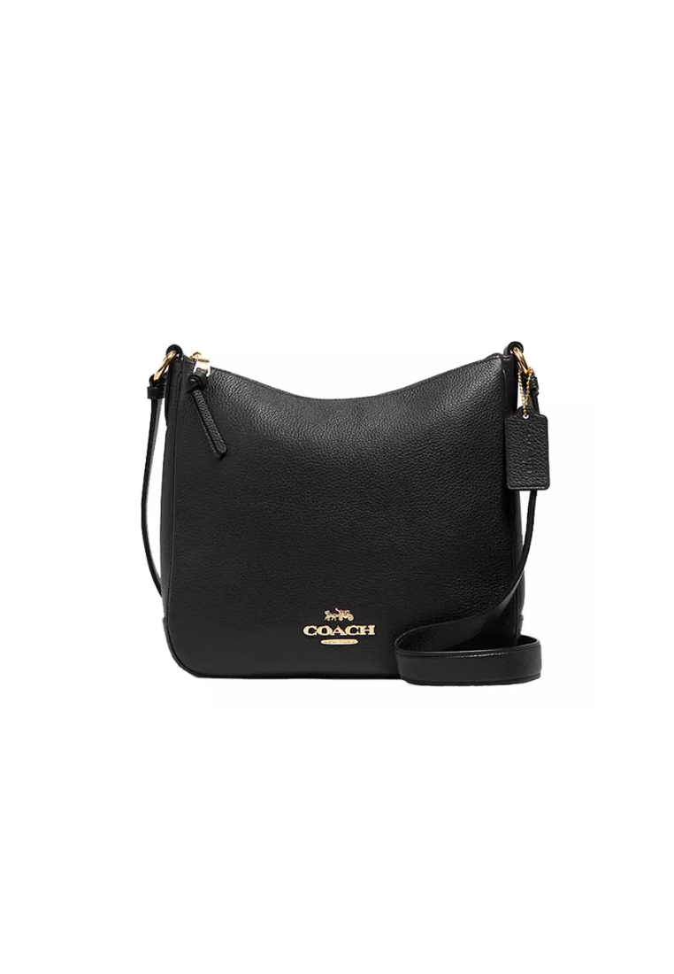 Coach Ellie Pebble Leather C1648 File Crossbody Bag In Black