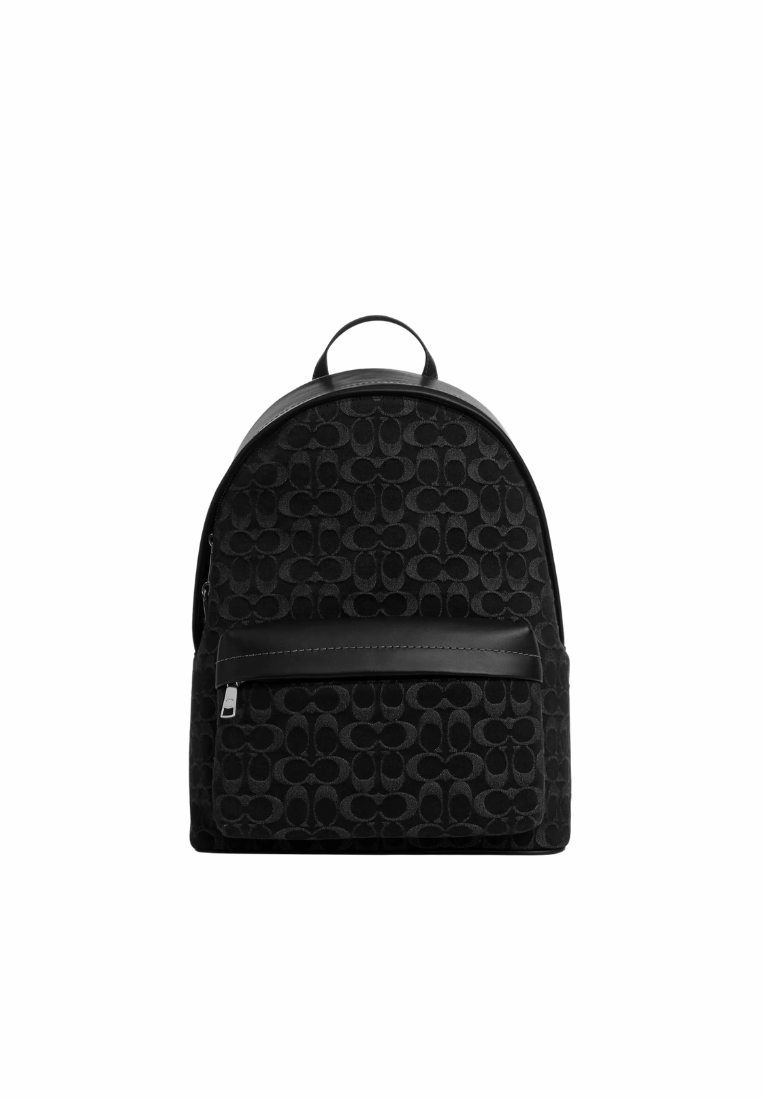 ( PREORDER ) Coach Taylor In Signature Denim Backpack In Silver Black CDC49