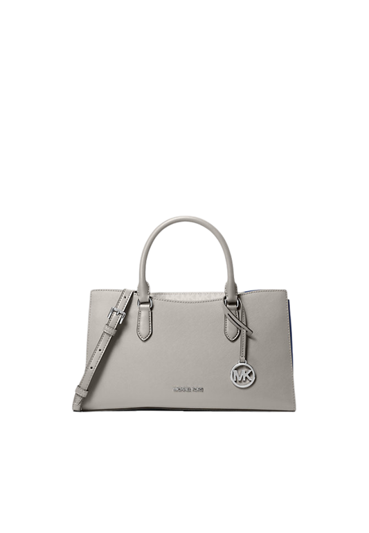 ( PREORDER ) Michael Kors Arden Medium Top-Zip Shoulder Bag In Pearl Grey 35F5S4XS2L
