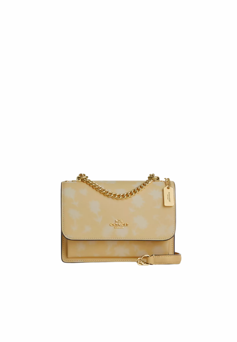 ( PREORDER ) Coach Mini Klare With Floral Print Crossbody Bag In Washed Yellow CDW81