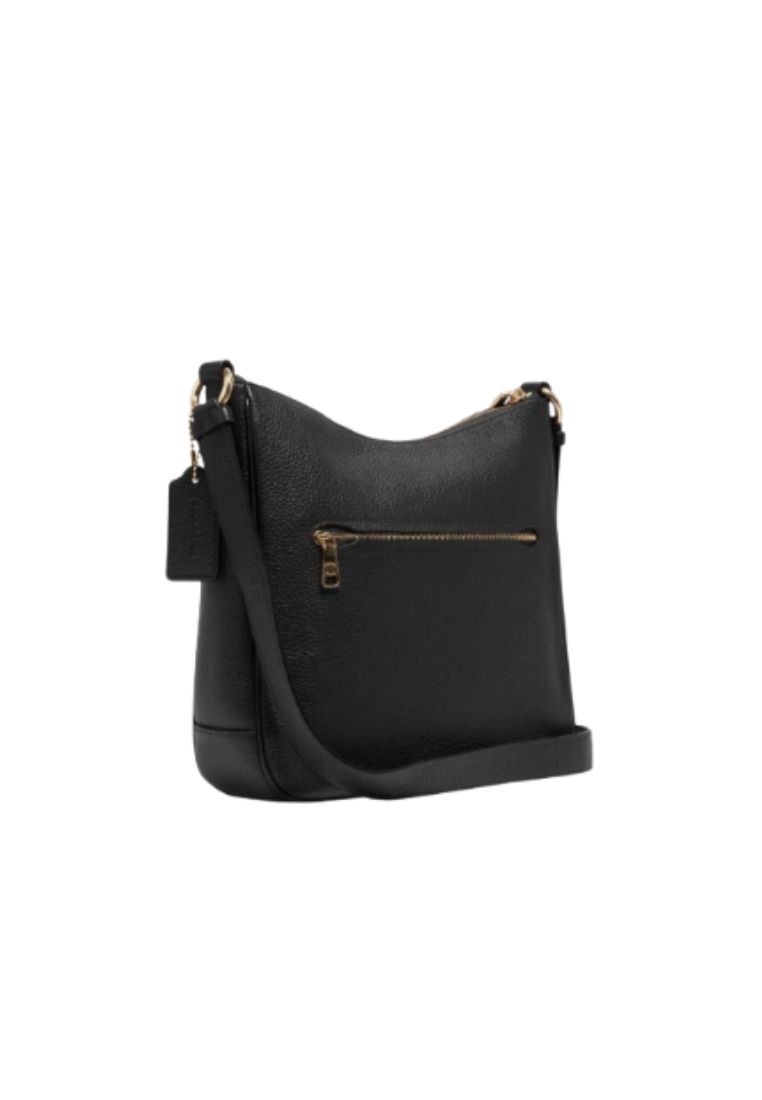 Coach Ellie Pebble Leather C1648 File Crossbody Bag In Black