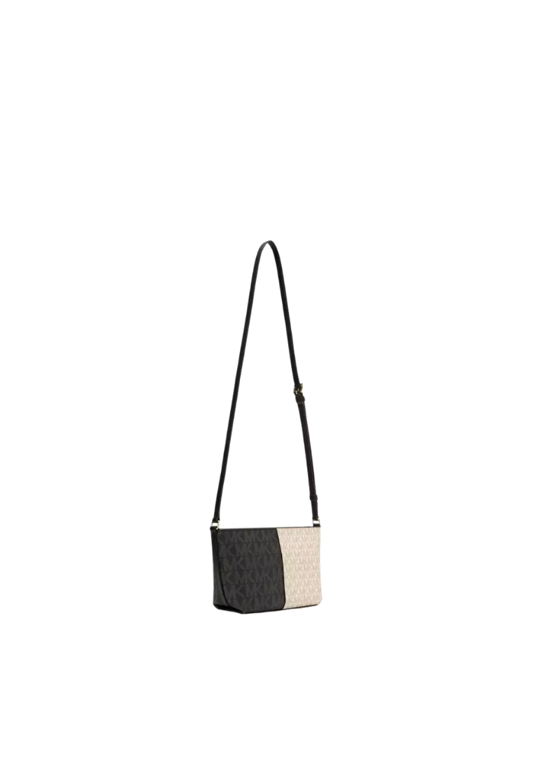 Michael Kors Jet Set Travel Crossbody Bag Small Two-Tone Logo In Black Multi 35F4GTVC1V
