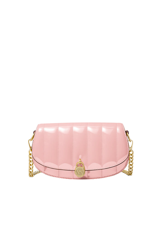 ( PREORDER ) Michael Kors Mila Small Patent Convertible Crossbody bag In Powder Blush 35T5GIMC5A