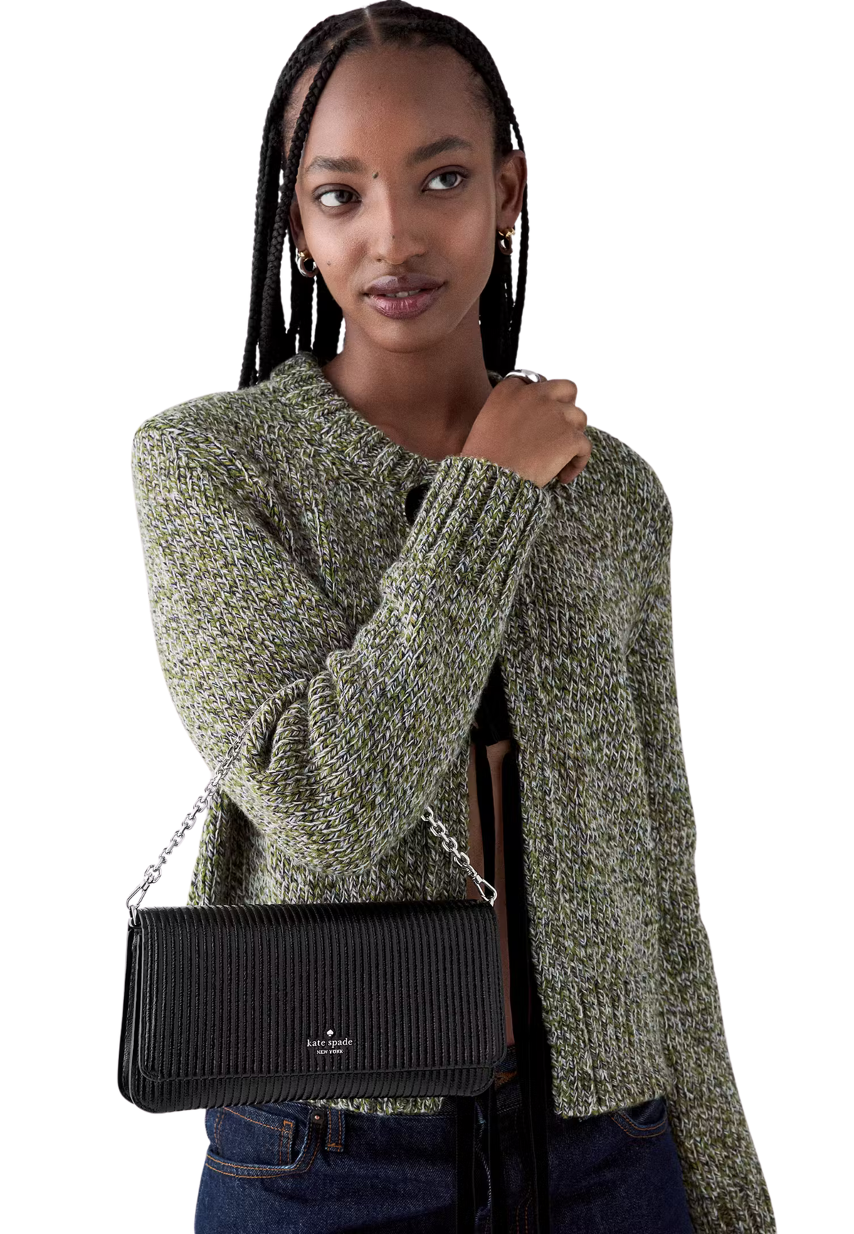 Kate Spade Ivy Shiny Quilted Crossbody Bag In Black KP312