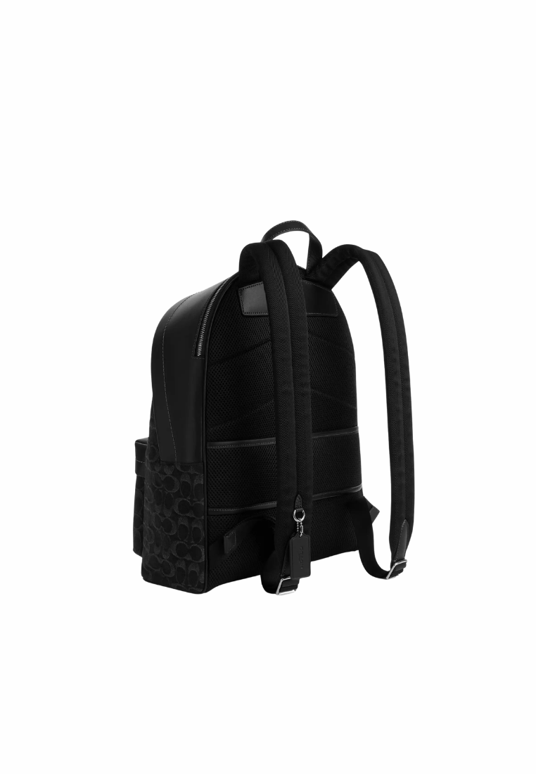 ( PREORDER ) Coach Taylor In Signature Denim Backpack In Silver Black CDC49