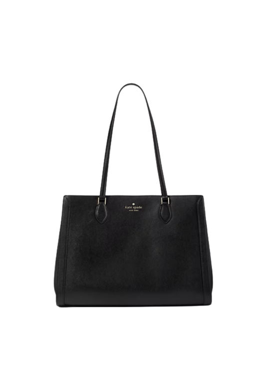 ( PREORDER ) Kate Spade Madison Saffiano East West Leather Large Laptop Tote Bag In Black KC434