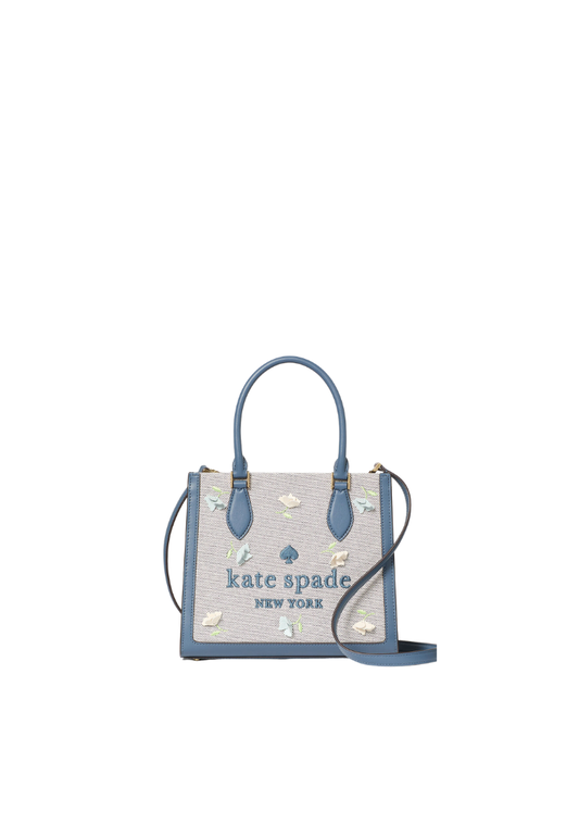( PREORDER ) Kate Spade Ellie Applique Small Tote Bag In Blue Multicolor KK099
