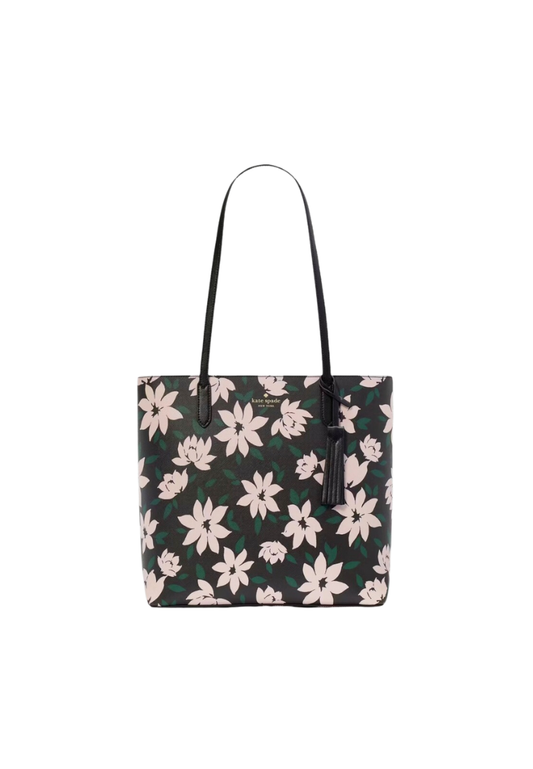 ( PREORDER ) Kate Spade Jana Winter Blooms Tote Bag In Black Multi KI83