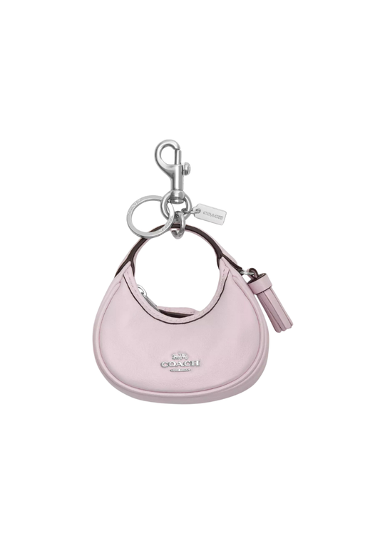( PREORDER ) Coach Mini Carmen Bag Charm In Silver Pink CBL92