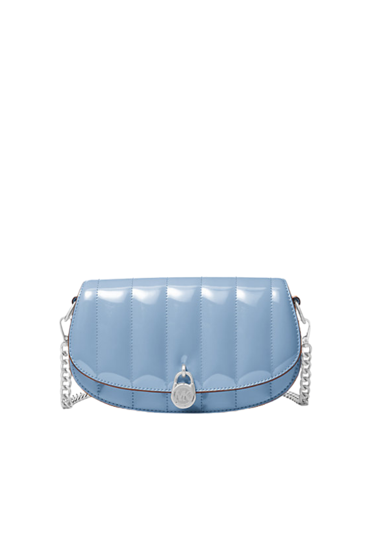 ( PREORDER ) Michael Kors Mila Small Patent Convertible Crossbody bag In Light Sky 35T5SIMC5A