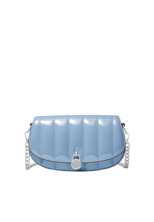 ( PREORDER ) Michael Kors Mila Small Patent Convertible Crossbody bag In Light Sky 35T5SIMC5A