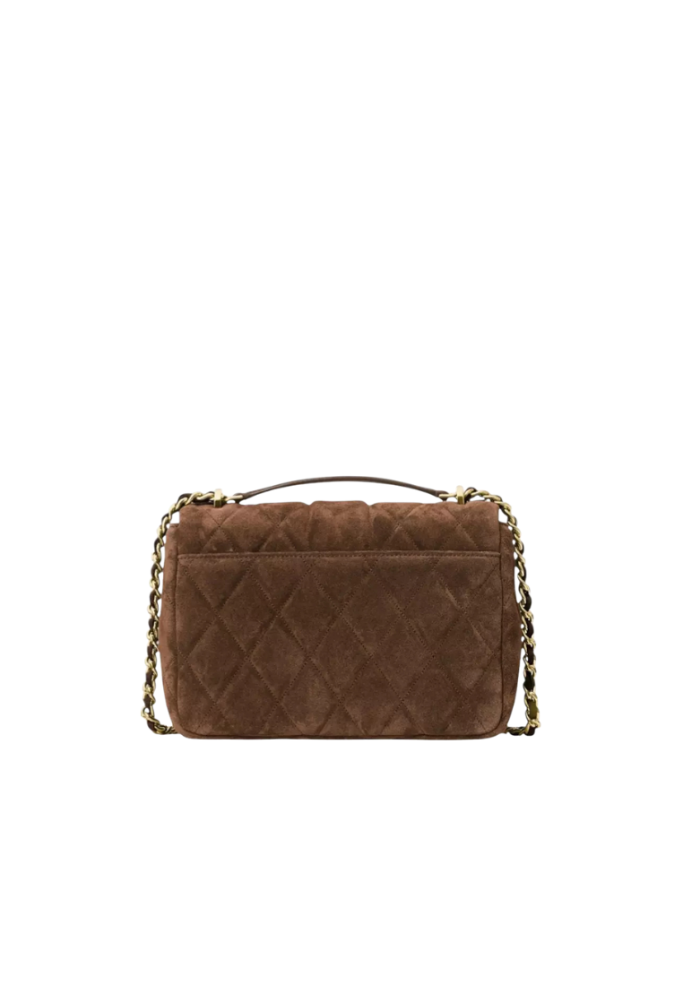 Kate Spade Carey Quilted Suede Small Crossbody Bag In Hot Fudge KM707