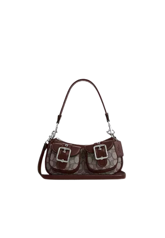 ( PREORDER ) Coach Ashton Bag In Signature Jacquard Shoulder Bag In Oak Maple CBJ00