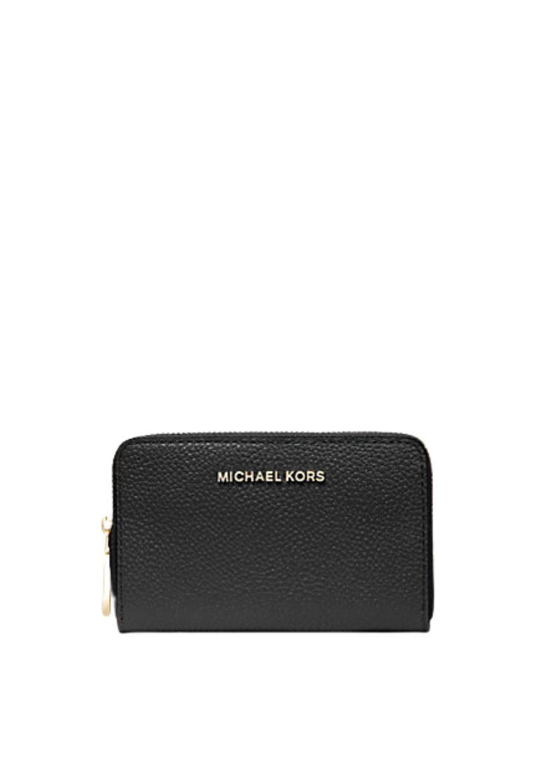 ( PREORDER ) Michael Kors Small Pebbled Leather Wallet In Black 32F9GJ6D0L