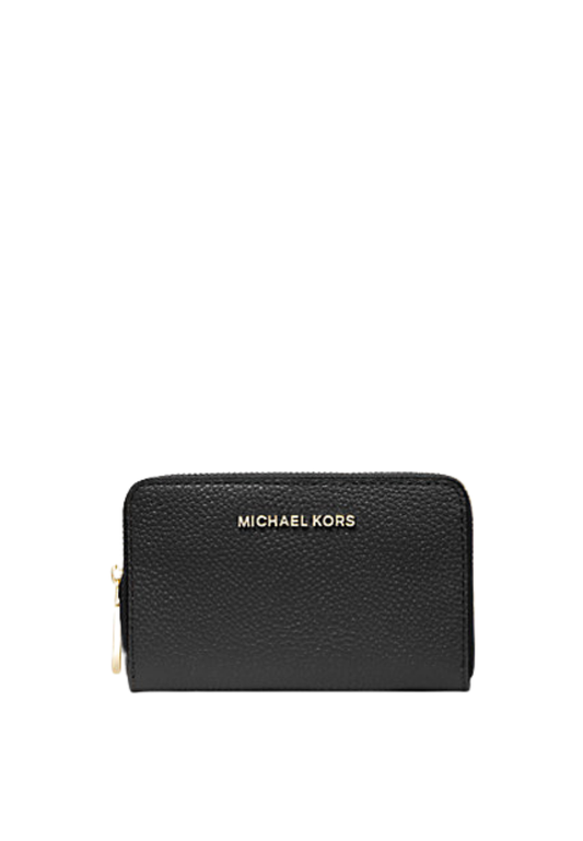 ( PREORDER ) Michael Kors Small Pebbled Leather Wallet In Black 32F9GJ6D0L