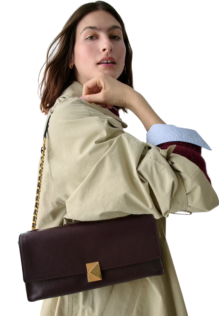 ( PREORDER ) Kate Spade Deco Soft Shoulder Bag In Blackberry Jam KM263