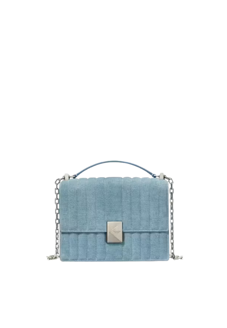 ( PREORDER ) Kate Spade Deco Quilted Chain Small Shoulder Bag In Blue Multi KL646