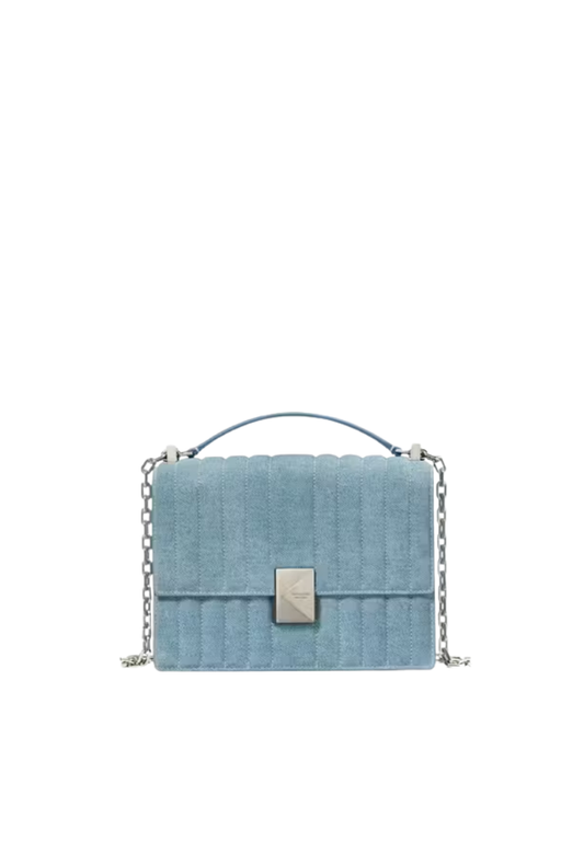 ( PREORDER ) Kate Spade Deco Quilted Chain Small Shoulder Bag In Blue Multi KL646