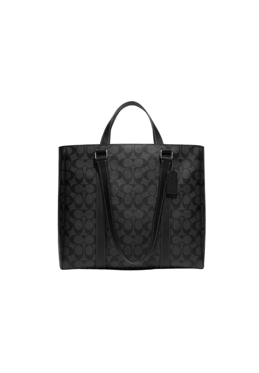 Coach Hudson Double Handle Tote Bag In Charcoal Black CB849