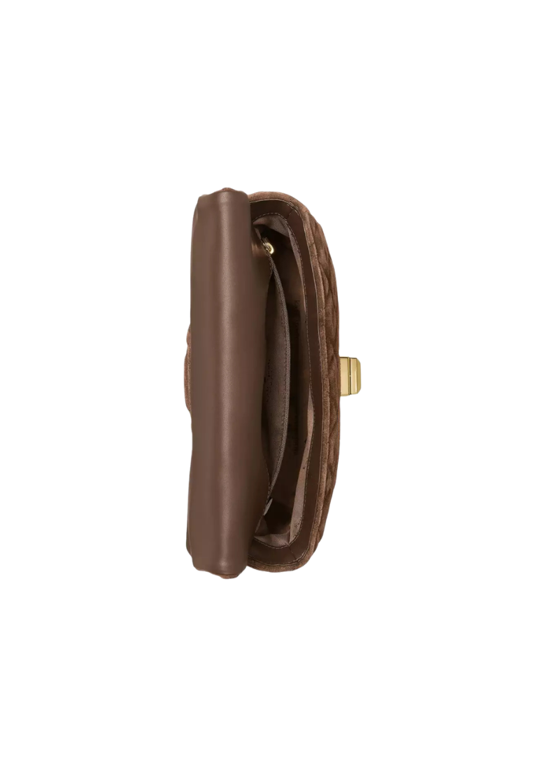 Kate Spade Carey Quilted Suede Small Crossbody Bag In Hot Fudge KM707